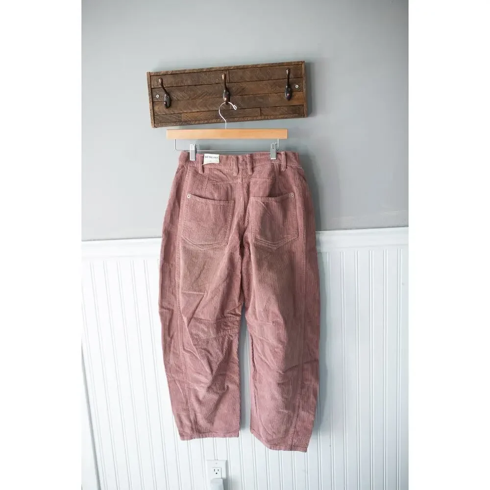 Free People We The Free Good Luck Mid-Rise Cord Barrel Jeans 27 NEW - Picture 5 of 5